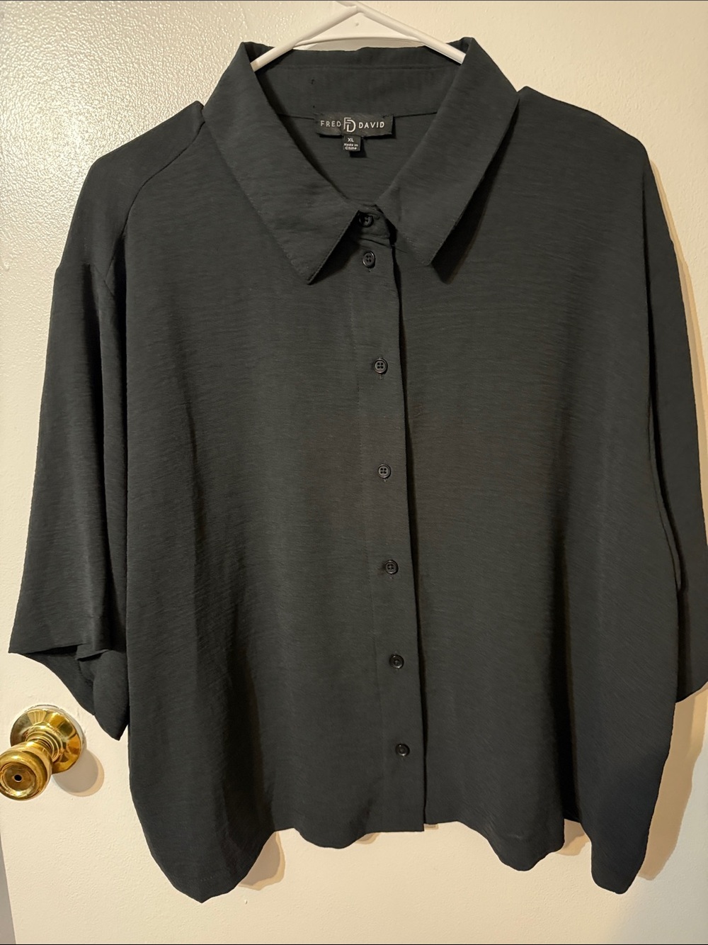 Fred David Black Button-Front Women's Shirt
